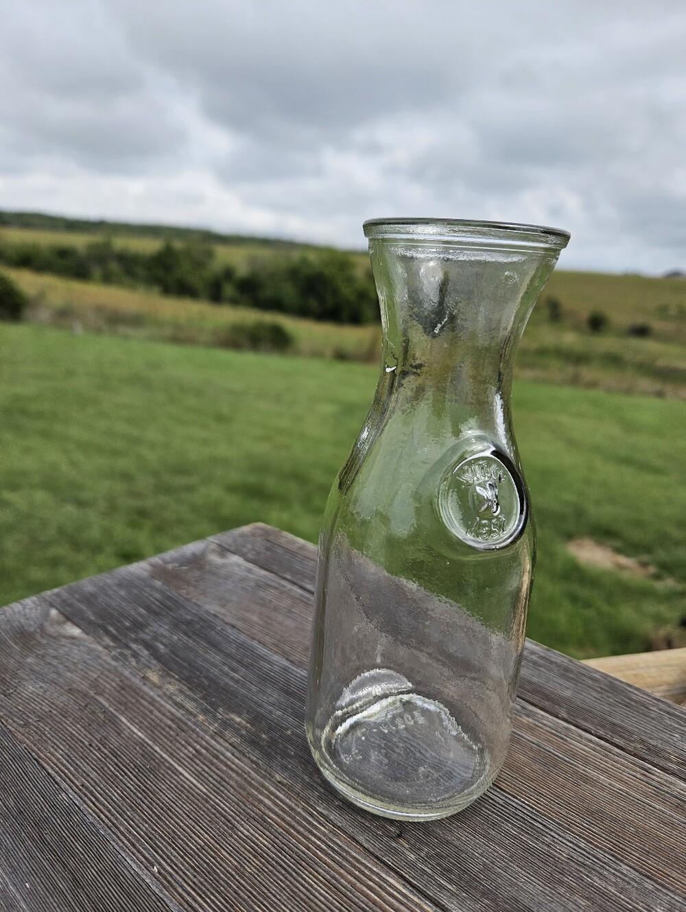 Vintage Paul Masson Wine Carafe Glass Decanter Bottle Since 1852 Embossed Small - Picture 2 of 7